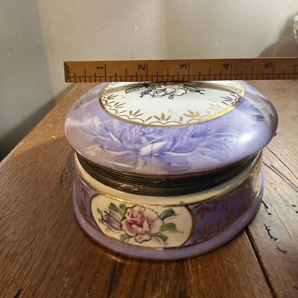 Vintage Limoges China Floral Hinged Trinket Box